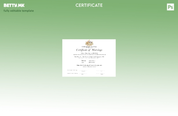 Шаблон за потврда за брак во Австралија црква во Сан Ремо во модерен стил